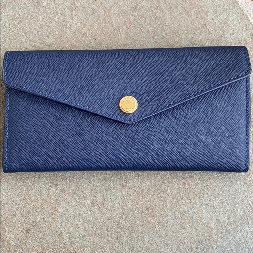 Michael Kors-navy trifold wallet